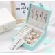 Square Custom Printed Display Boxes For Luxury PU Leather Jewelry Set Arts And Crafts