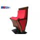 High End Wooden Auditorium Theater Seating Red Color With Single Steel Leg