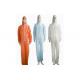 50 GSM Waterproof Disposable Coveralls , Protective Disposable Clothing
