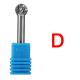 Section Shape Round SD-5 Double Cut Rotary Burrs File 1/2Cutter Dia with 1/4 6.35mm Shank