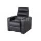 Durable Leather Electric Recliner Chairs High Resilient Foam Design Black Colour