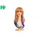 Dip Dyed Three Tone Long Synthetic Wigs / Full Head Hair Wig For Wild Party 160 Gram
