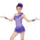 Two Pieces One Shoulder Latin Dance Costumes Holograms Sequins Competition Performance Outfits