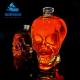 380ml 500ml 700ml 1000ml Skull Shape Glass Liquor Bottle with Cork and Transparent Body