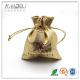 Golden Satin Jewelry Pouch 7*8cm , Drawstring Jewelry Bags Button Closure