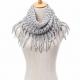 Custom Logo Jacquard Winter Knitted Cotton Scarf , Ladies Knitted Scarves