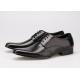 Cow Leather Upper Lace Up Derby Shoes , Flat Heel Soft Mens Black Formal Shoes