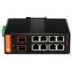 Gigabit Ethernet Unmanaged Industrial Switch , 8x10/100Base-TX + 2x1000Base-FX SFP