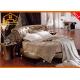 Glossy royal luxury french style round leather bedroom furniture set