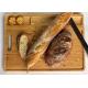 Varnished Surface Bamboo Cutting Board Set With 3 Separate Compartments