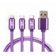 Fishing Net Mobile USB Cables Three In One Micro Type C Lightning Sync Charging Cable