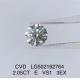 2.05ct VS1 CVD Diamond Jewelry 3EX Round Cut Loose Lab Created Diamonds