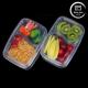Two Compartment Biodegradable Takeaway Containers Plastic Bento For Fast Food