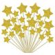 Glitter Weddings Birthdays Parties Gold Star Cupcake Toppers