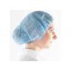 Non Woven Fabrics Blue Medical Head Cap Disposable Bouffant Caps Soft