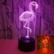 African animals custom OEM words Flamingo Colorful Visual night Light USB 3D LED  Light Illusion Stereo Light