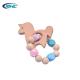 Baby Bead Silicone Wood Teether Diy Handmade Pony Shape Easy To Clean Customized