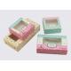 White Card Paper Disposable 400gsm Donut Packaging Boxes With Clear Window For Bakery Bread Pastry