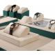Contrast Color Green Cream Velvet Watch Tray With Roll Pillow