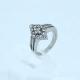 Fashion 316L Stainless Steel Casting Clay CZ Stones Ring LRX447
