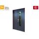 Dark Grey Unequal Leaf Right Active Gal. Steel Fire Safety Door With Vision Panel