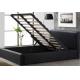 High Headboard Synthetic Leather Bed Full Size Gas Lift Storage Bed