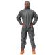 Waterproof Non Woven PP + PE coating Gray Disposable Coverall Suit