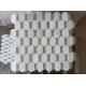Artificial Hexagon White Carrara Marble Tiles , Hotel White Carrara Hexagon Tile