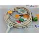 5 Leads Snap AHA ECG Patient Cable , Mindray 12 Pin One Piece ECG Cable