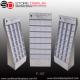Floor display stand dividing wall with boxes