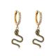 ODM 18k Gold Jewelry Snake EarringsCustom Cz Zircon Gold Plated