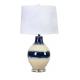 FCC Jadeite Striped A19 Modern Bedside Table Lamps