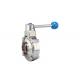 Industrial DIN Clamp Welded Butterfly Valve Stainless Steel  18 Months Warranty