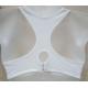 White Breathable Shock Absorber Wireless Anti-Bacterial Cotton Front Closure Sports Bra