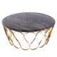 40cm Height Stainless Steel Round Table With Marble Glass Surface