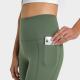 Athletic Ladies Pocket Yoga Pants High Waist Running Tights Breathable Elastic