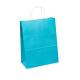 Matt Blue Paper Garment Bags , Recycled Paper Shopping Bags With Twisted Rope Handle