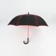 Double Layer Curved Handle Umbrella Red And Black With Red Seam And Pole