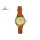 Contemporary Ladies Diamond Quartz Watch Gold Shell Customize Color