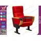 Red Fabric Cover Stadium Theatre Seating Chairs With Drink Holder / Folded Movie Seats