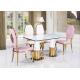 High Temperature Resistant 76cm Stainless Steel Marble Dining Table
