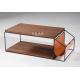 Stainless Steel Frame Wooden Rectangle Modern Coffee Table