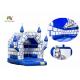 Blue White Commercial Kids Air Jumping Inflatable Castle Toys With Roof