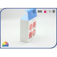 Blue Eco Friendly Coated Paper Fold Cosmetics Box For Lipstick Matte Lamination