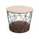 15KG H35cm Metal Basket Coffee Table With Storage