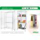 Double Doors Supermarket Shelf Display , Zinc Wire Mesh Cupboard With 2 Shelves