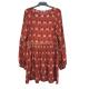 Red Printed Ladies Plus Size Dresses With Long Sleeve Plus Size Short Skirt Casual Style