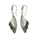 Sterling Silver White Agate  Drop Earrings Wing Style Women Jewelry ( E019362WHITE)
