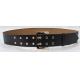 Gold Eyelets Wide Ladies Leather Belts With Double Pins Buckle / Pointed Belt Tip