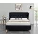 Full Bed Velvet Black Frame OAK Plastic Legs